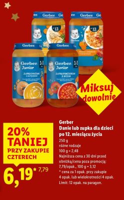 Danie lub zupka dla dzieci Gerber po 12. miesiącu życia promocja w Lidl