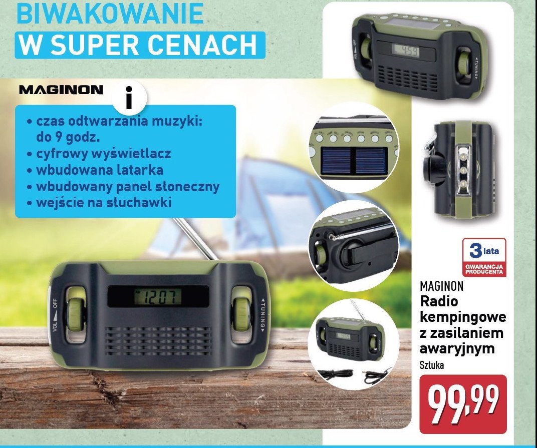 Radio kempingowe Maginon promocja w Aldi