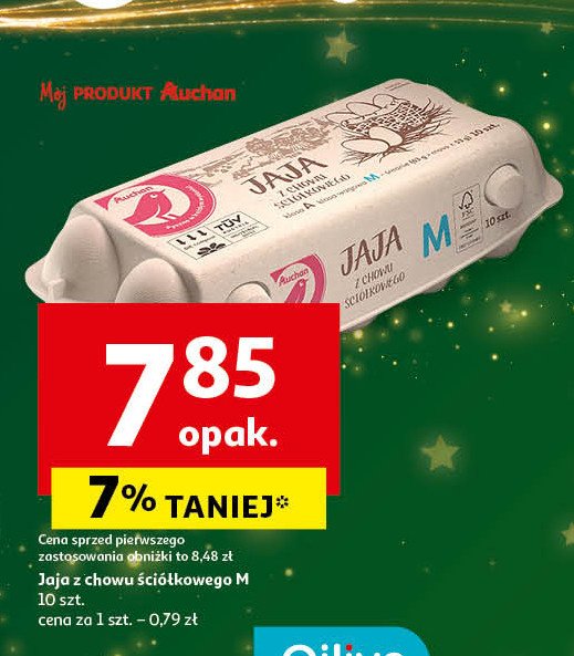 Jaja ściółkowe kl.m Auchan różnorodne (logo czerwone) promocja w Auchan