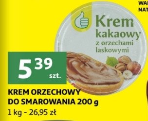 Krem kakaowy z orzechami laskowymi Podniesiony kciuk promocja
