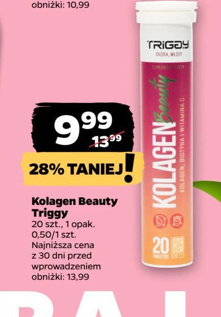 Tabletki kolagen Triggy vitamin shot promocja w Netto