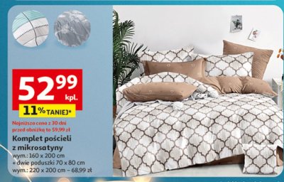 Komplet pościeli z mikrosatyny promocja w Auchan