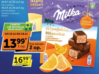 Czekolada Alpejskie Mleczko Milka promocja w Groszek
