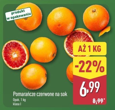 Pomarańcze czerwone na sok klasa I promocja w Aldi