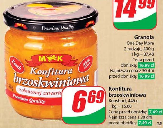Konfitura brzoskwiniowa M&k promocja