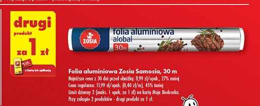 Folia aluminiowa Zosia samosia promocja