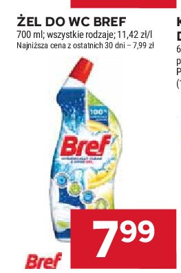 Żel do wc lemon Bref hygienically clean promocja