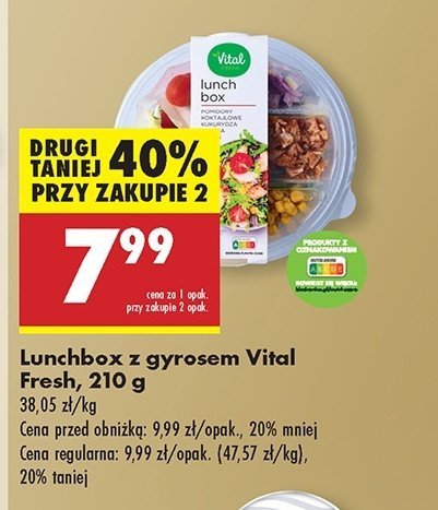 Lunchbox z gyrosem Vital fresh promocja w Biedronka