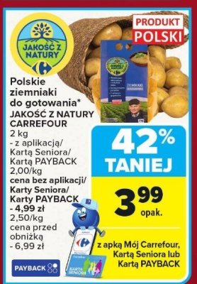 Ziemniaki Polskie ziemniaki do gotowania JAKOŚĆ Z NATURY CARREFOUR promocja w Carrefour