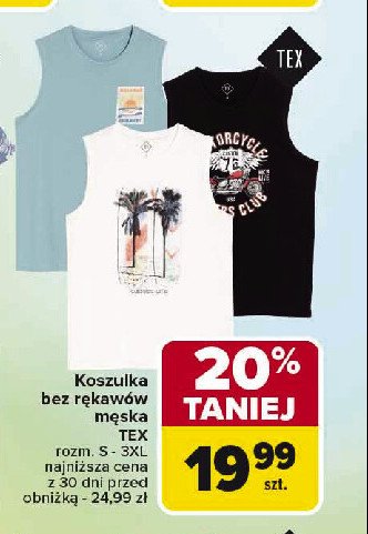 Koszulka bez rękawów z nadrukiem s-3xl Tex promocja w Carrefour
