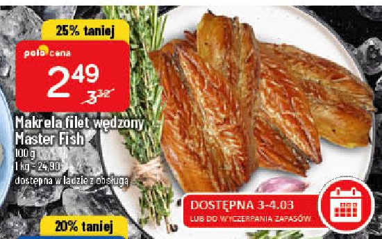 Makrela filet wędzony Master fish promocja