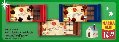 Kostki domino w czekoladzie mlecznej promocja w Aldi