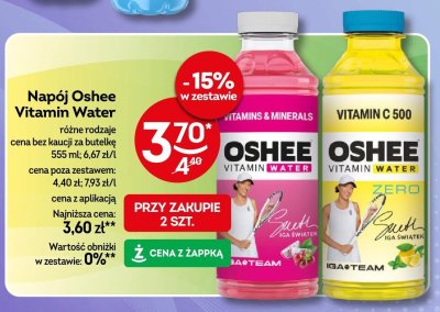Napój Oshee Vitamin Water różne rodzaje promocja w Żabka