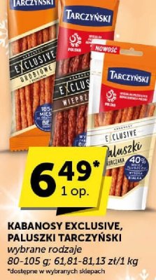 Kabanosy Exclusive, paluszki Tarczyński wybrane rodzaje promocja w Groszek