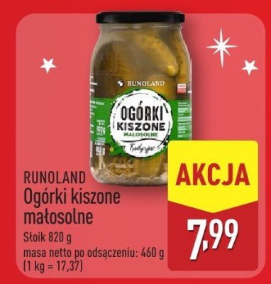 Ogórki kiszone małosolne promocja w Aldi