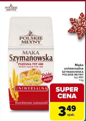 Mąka uniwersalna szymanowska Polskie Młyny typ 480 promocja w Carrefour