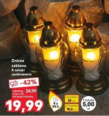 Znicze szklane 30 h promocja
