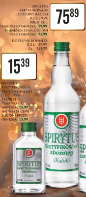 Spirytus rektyfikowany zbożowy Kaliski 0.7 l | 95% promocja w Dino