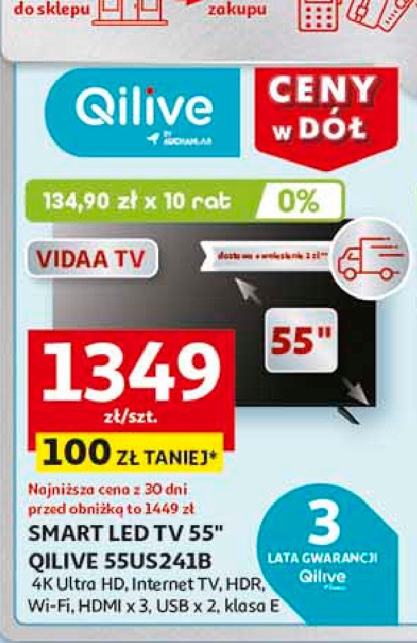 Tv led 55us241b Qilive promocja