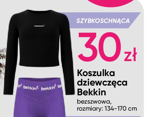 Koszulka dziewczęca bezszwowa 134-170 cm Bekkin promocja