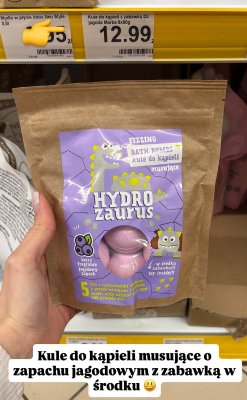 Kule do kąpieli musujące Hydrozaurus o zapachu jagodowym z zabawką promocja w Dino