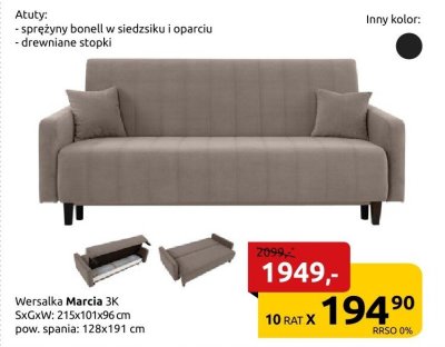Wersalka Marcia 3K promocja w Black Red White