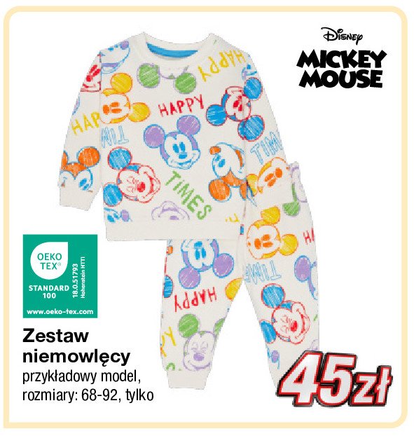 Zestaw niemowlęcy 68-92 mickey mouse promocja
