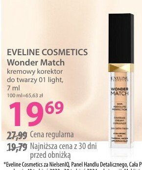 Podkład EVELINE COSMETICS Wonder Match do twarzy 01 light promocja w Hebe