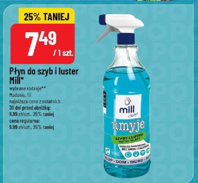 Płyn do szyb i luster Mill promocja w POLOmarket