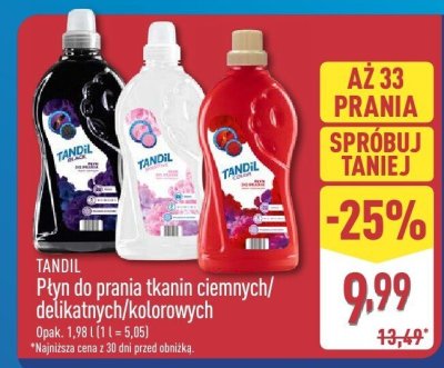 Płyn do prania TANDIL tkanin ciemnych/delikatnych/kolorowych różne rodzaje promocja w Aldi