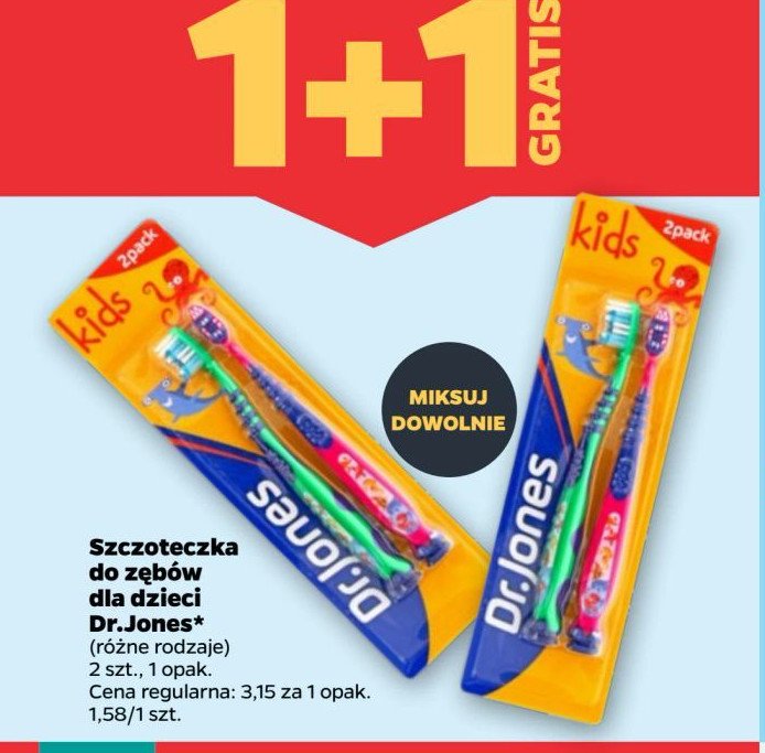 Szczoteczka do zębow Dr. jones kids promocja w Netto