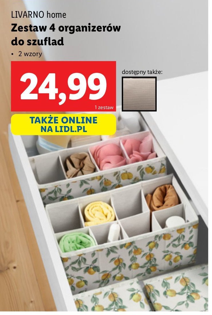 Zestaw organizerów do szuflad LIVARNO HOME promocja w Lidl