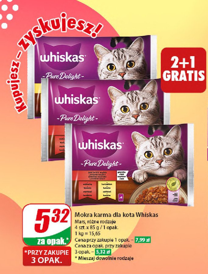 Karma dla kota soczyste kąski Whiskas pure delights promocja