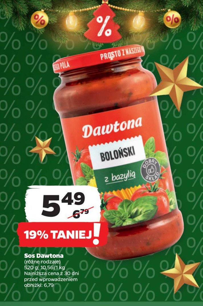 Sos boloński z bazylią Dawtona promocja w Netto