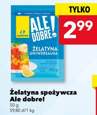 Żelatyna spożywcza Ale dobre! 50 g promocja w LEWIATAN