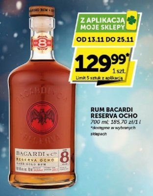 Rum Bacardi Reserva Ocho 700 ml promocja w Euro Sklep