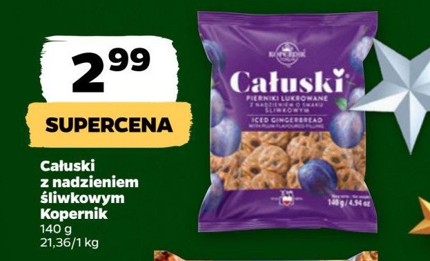 Pierniki całuski śliwkowe Kopernik promocja w Netto