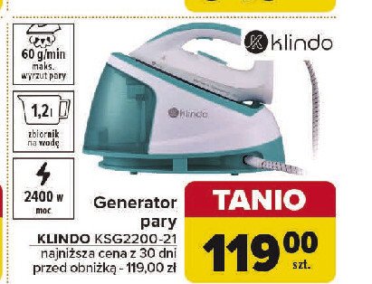 Generator pary ksg2200-21 Klindo promocja