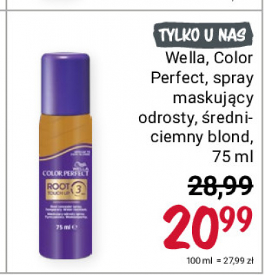 Spray do koloryzacji włosów średni ciemny blond Wella color perfect promocja