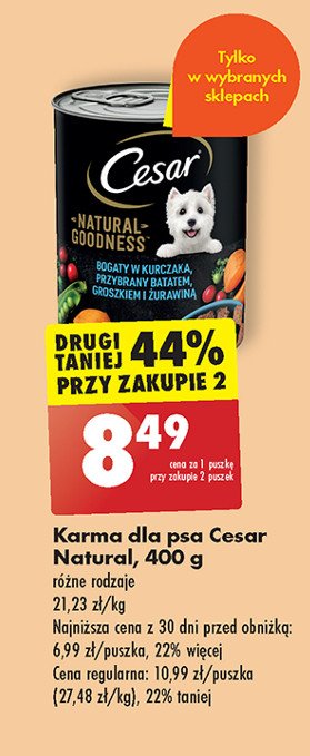 Karma dla psa z kurczakiem Cesar (karma) promocja