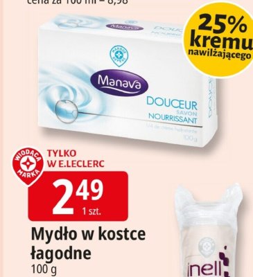 Mydło Manava Douceur w kostce łagodne 100g promocja w Leclerc
