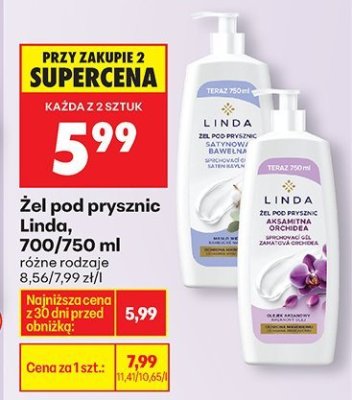 Żel pod prysznic Linda różne rodzaje promocja w Biedronka