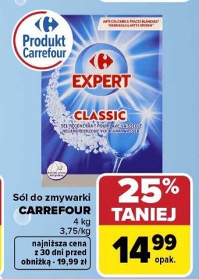 Sól do zmywarki 4 kg CARREFOUR promocja w Carrefour