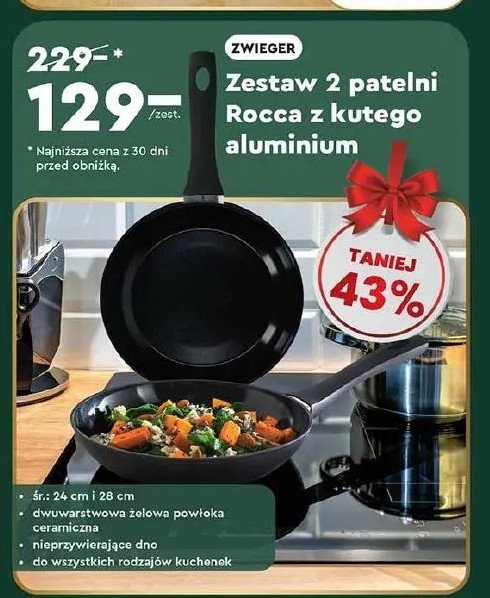 Zestaw patelni rocca 24 cm + 28 cm Zwieger promocja w Biedronka