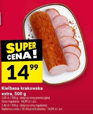 Kiełbasa krakowska extra, 500 g promocja w Twój Market
