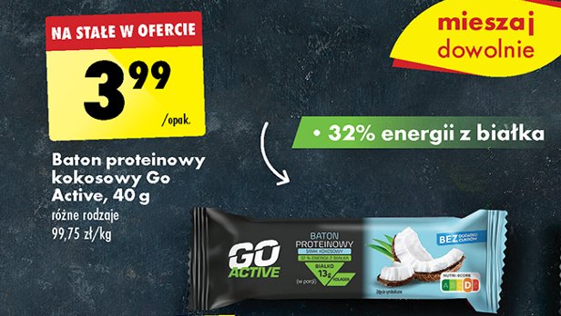 Baton wysokobiałkowy kokosowy Go active promocja