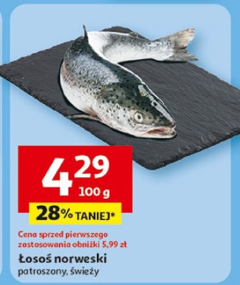 Łosoś norweski patroszony, świeży promocja w Auchan