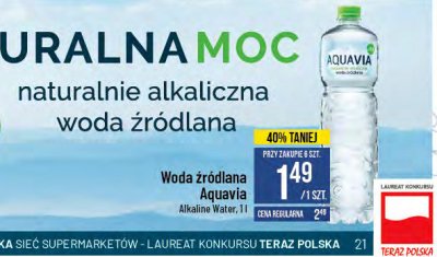 Woda alkaliczna niegazowana Aquavia promocja
