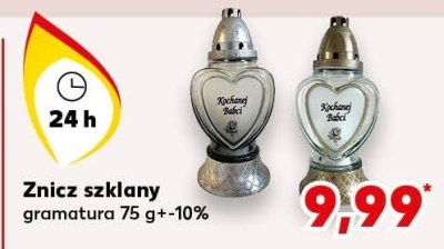 Znicz szklany gramatura dla Babci promocja w Kaufland