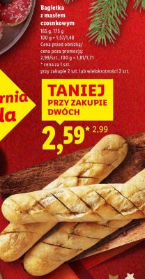 Bagietka z masłem czosnkowym promocja w Lidl
